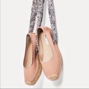 Zara Pink Ballerina Lace-Up Espadrilles